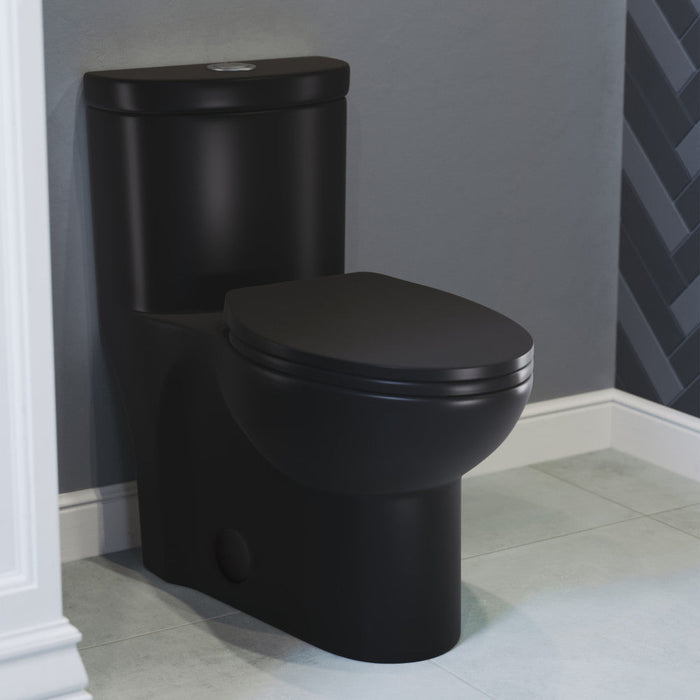 Swiss Madison Sublime One-Piece Elongated Toilet Dual-Flush in Matte Black 1.1/1.6 gpf - SM-1T205MB