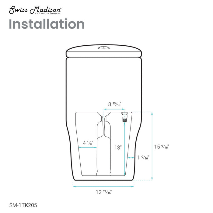 Swiss Madison Sublime One Piece Elongated Toilet with Touchless Retrofit Dual Flush 1.1/1.6 gpf - SM-1TK205