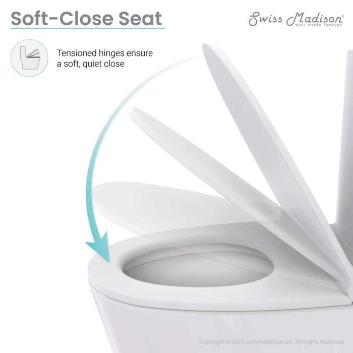 Swiss Madison Sublime One Piece Elongated Toilet with Touchless Retrofit Dual Flush 1.1/1.6 gpf - SM-1TK205