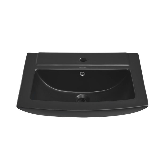 Swiss Madison Sublime Square Two-Piece Pedestal Sink in Matte Black - SM-PS306MB