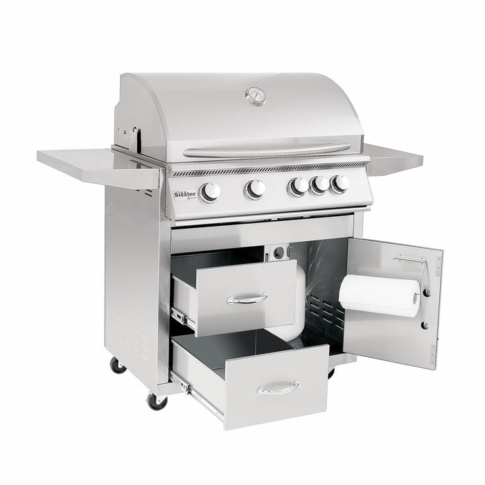 Summerset SIZ26-CART-SIZ26 Sizzler Series Gas Grill On Deluxe Cart, 32-Inch SIZ32-CART-SIZ32-DC-Config