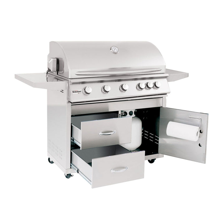 Summerset SIZ40-CART-SIZ40-DC Sizzler Series Gas Grill On Deluxe Cart, 40-Inch SIZ40-CART-SIZ40-DC-Config