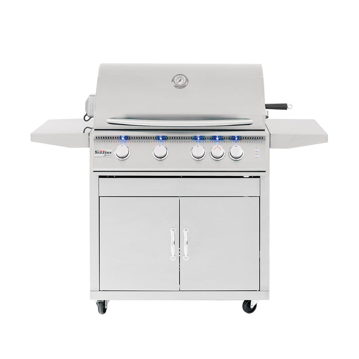 Summerset SIZPRO32-CART-SIZ32-SC Sizzler Pro Series Gas Grill On Cart, 32-Inch SIZPRO32-CART-SIZ32-SC-Config