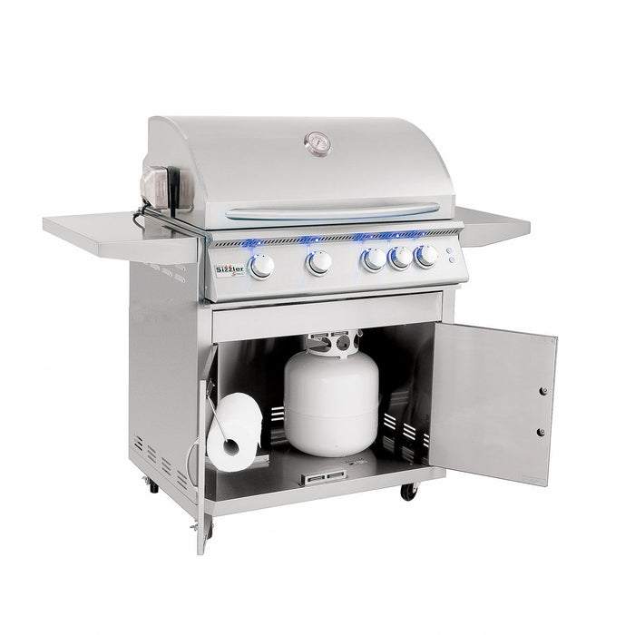 Summerset SIZPRO32-CART-SIZ32-SC Sizzler Pro Series Gas Grill On Cart, 32-Inch SIZPRO32-CART-SIZ32-SC-Config