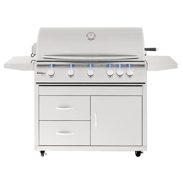 Summerset SIZPRO40-CART-SIZ40 Sizzler Pro Series Gas Grill On Deluxe Cart, 40-Inch SIZPRO40-CART-SIZ40-Config