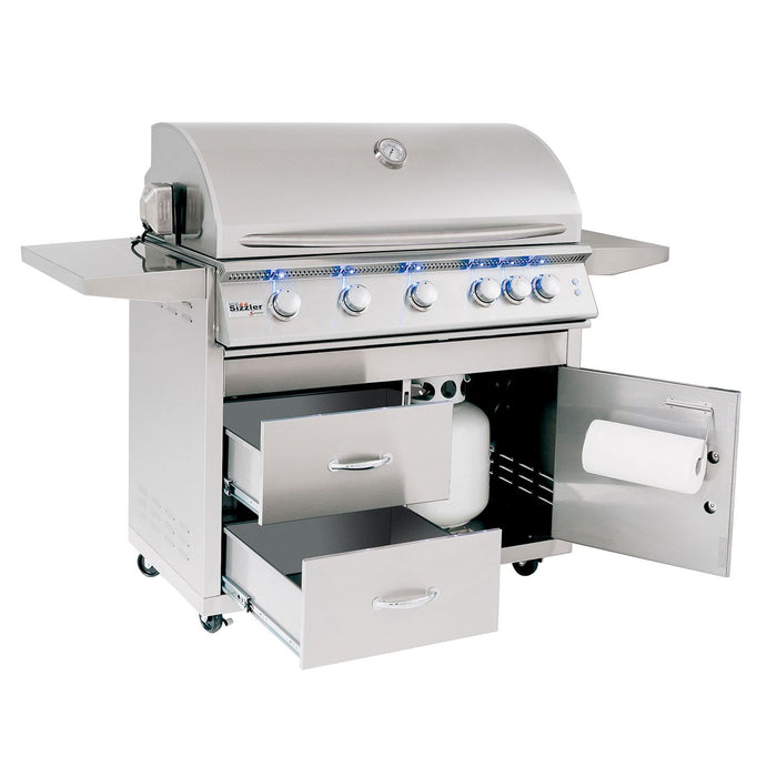 Summerset SIZPRO40-CART-SIZ40 Sizzler Pro Series Gas Grill On Deluxe Cart, 40-Inch SIZPRO40-CART-SIZ40-Config