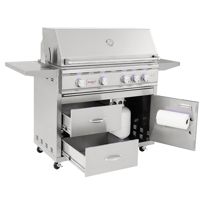 Summerset TRL38 TRL Series Gas Grill On Deluxe Cart, 38-Inch TRL38-CART-TRL38-DC-Config