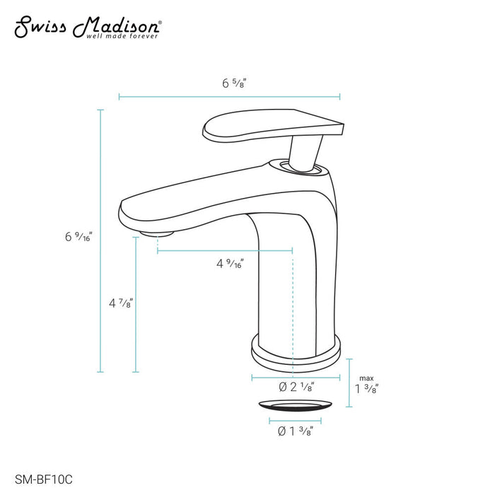 Swiss Madison Swiss Madison Well Made Forever SM-SK711-10C - Claire 24 Ceramic Console Sink Bundle - SM-SK711-10C