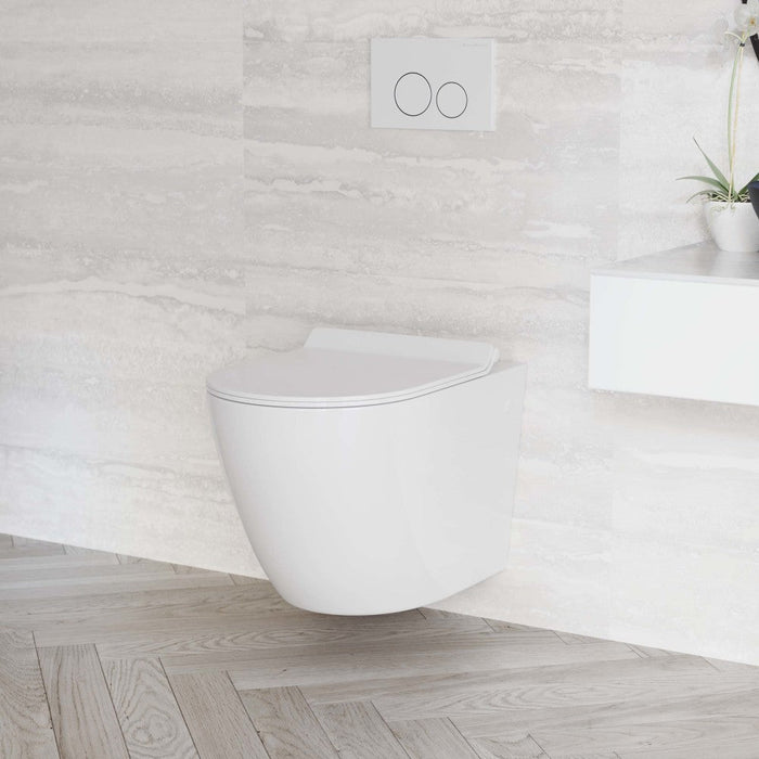 Swiss Madison Swiss Madison Well Made Forever SM-WK449-01W - St. Tropez Wall Hung Toilet Bundle, Glossy White - SM-WK449-01W