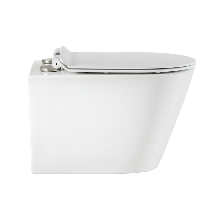 Swiss Madison Swiss Madison Well Made Forever SM-WK465-01C - Calice Wall-Hung Round Toilet Bundle, Glossy White - SM-WK465-01C