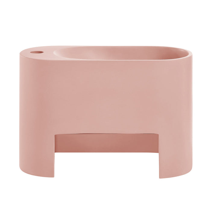 Swiss Madison Terre 17.5" Right Side Faucet Wall-Mount Bathroom Sink in Pale Pink - SM-WS340P