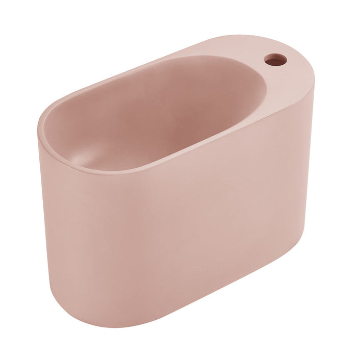 Swiss Madison Terre 17.5" Right Side Faucet Wall-Mount Bathroom Sink in Pale Pink - SM-WS340P