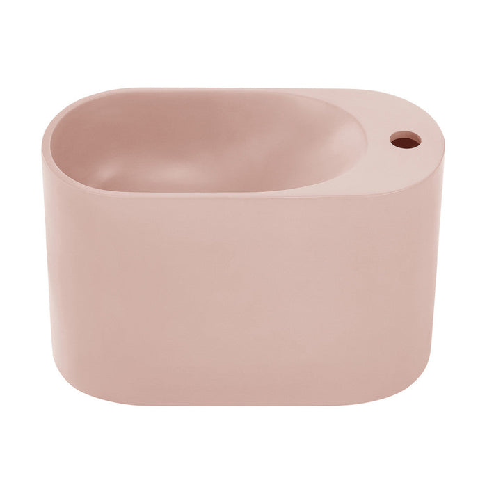 Swiss Madison Terre 17.5" Right Side Faucet Wall-Mount Bathroom Sink in Pale Pink - SM-WS340P