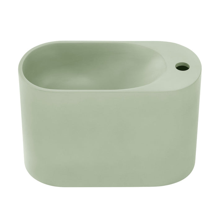 Swiss Madison Terre 17.5" Right Side Faucet Wall-Mount Bathroom Sink in Palm Green - SM-WS340EN