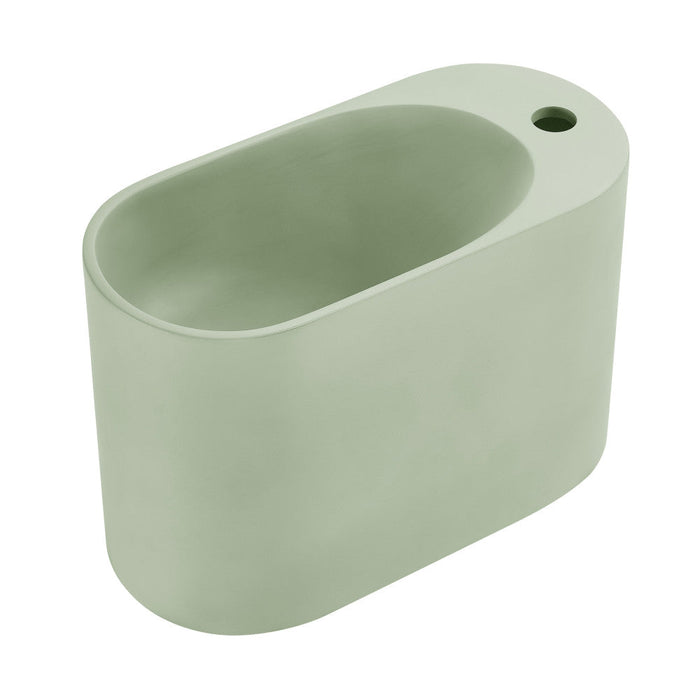 Swiss Madison Terre 17.5" Right Side Faucet Wall-Mount Bathroom Sink in Palm Green - SM-WS340EN