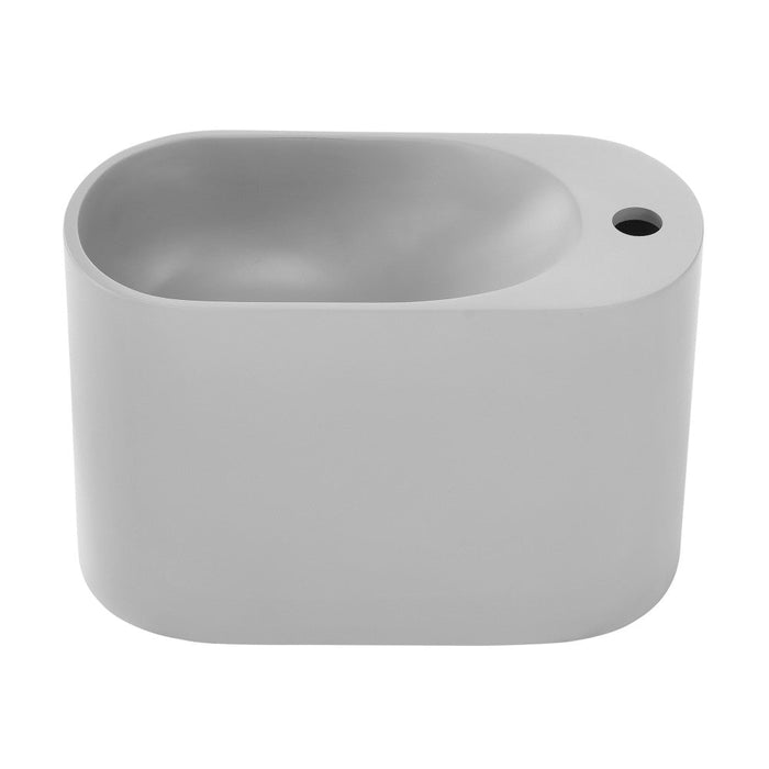 Swiss Madison Terre 17.5" Right Side Faucet Wall-Mount Bathroom Sink in Pashmina Grey - SM-WS340E