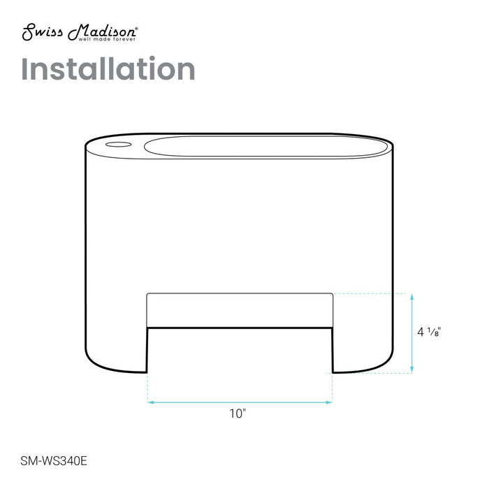 Swiss Madison Terre 17.5" Right Side Faucet Wall-Mount Bathroom Sink in Pashmina Grey - SM-WS340E