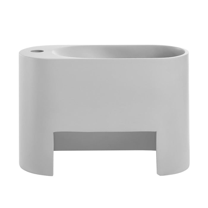 Swiss Madison Terre 17.5" Right Side Faucet Wall-Mount Bathroom Sink in Pashmina Grey - SM-WS340E