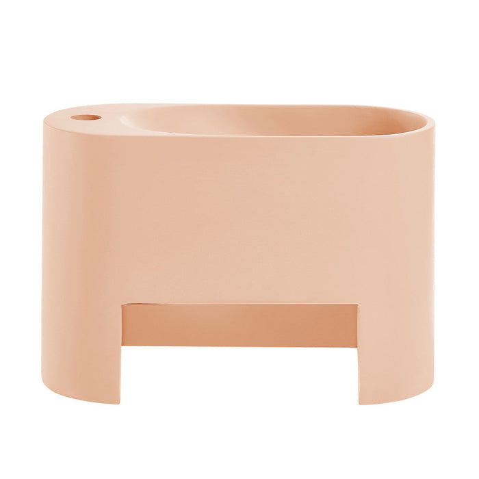 Swiss Madison Terre 17.5" Right Side Faucet Wall-Mount Bathroom Sink in Pastel Peach - SM-WS340PE