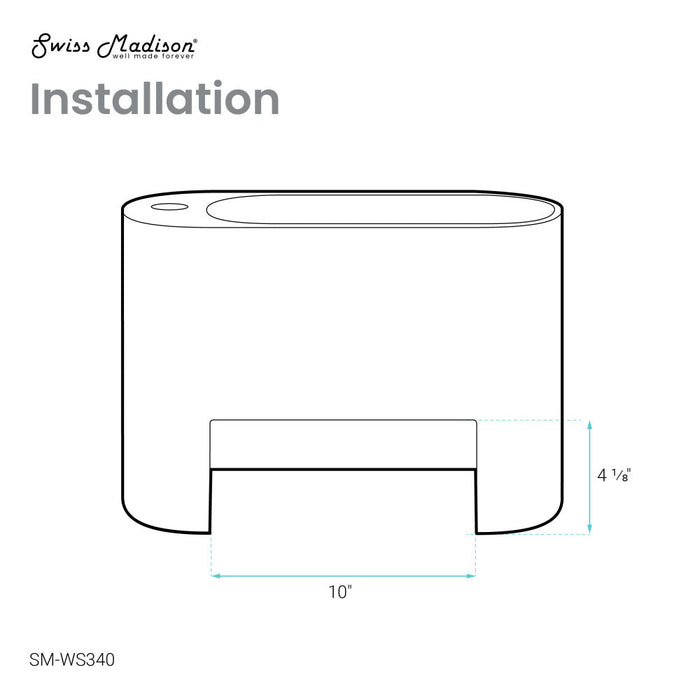 Swiss Madison Terre 17.5" Right Side Faucet Wall-Mount Bathroom Sink in White - SM-WS340