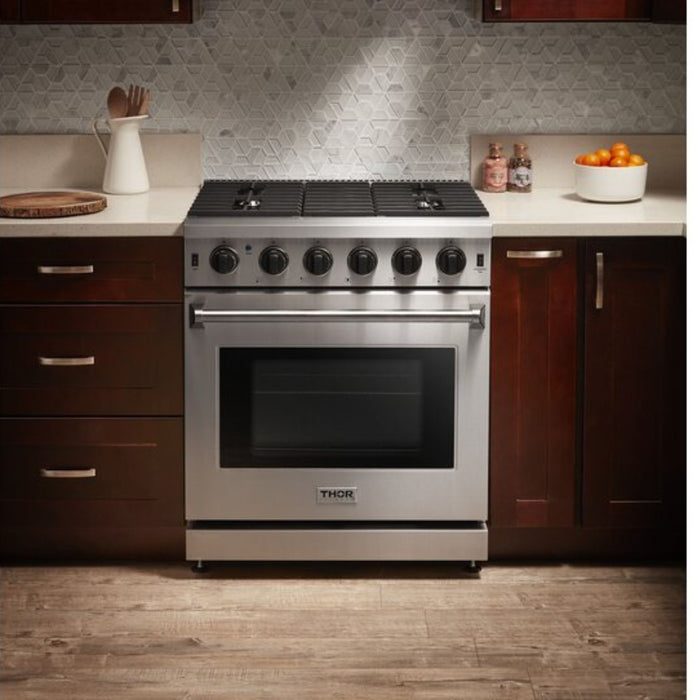 Thor Kitchen 30 in. 4.55 cu. ft. Professional Propane Gas Range in Stainless Steel, LRG3001ULP