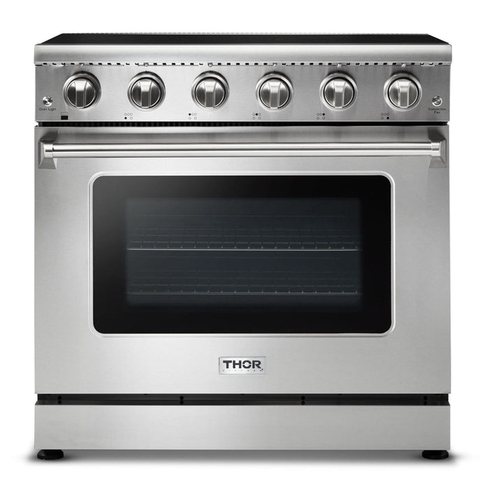 Thor Kitchen - 36 in. Glass Top 5 Elements Convection Electric Range - HRE3601