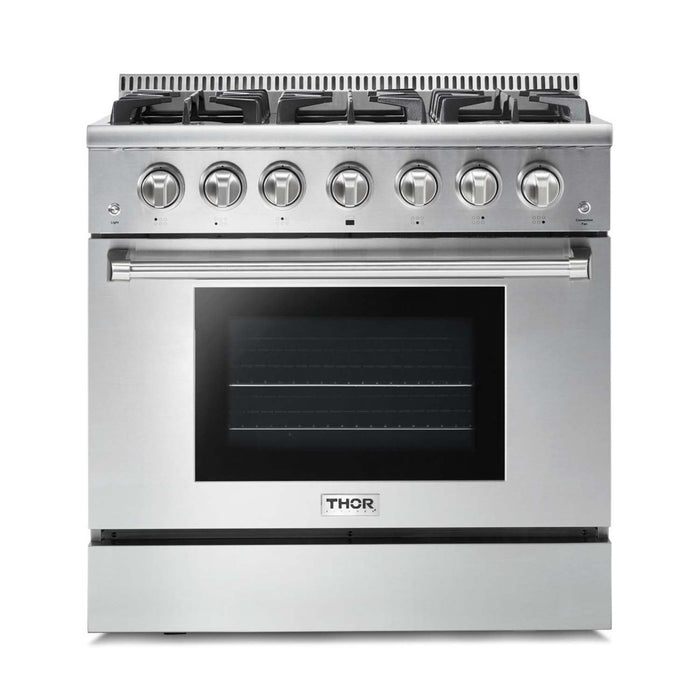 Thor Kitchen - 36 in. Professional Natural Gas Range in Stainless Steel - HRG3618U