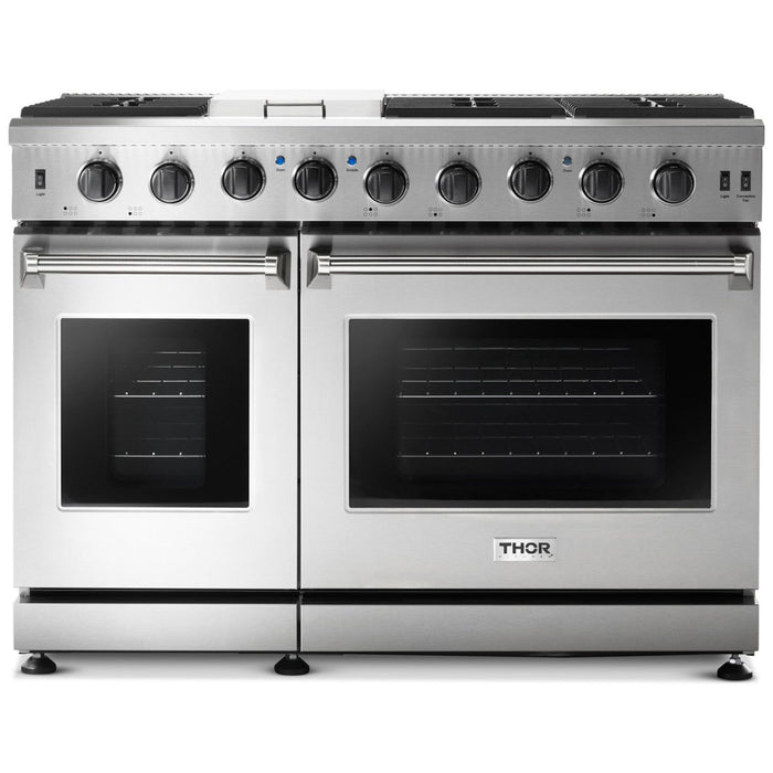 Thor Kitchen 48 in. 6.8 cu. ft. Double Oven Natural Gas Range in Stainless Steel -  LRG4807U