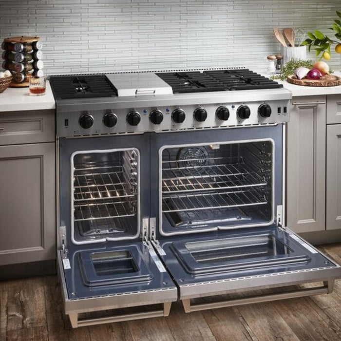 Thor Kitchen 48 in. 6.8 cu. ft. Double Oven Natural Gas Range in Stainless Steel -  LRG4807U