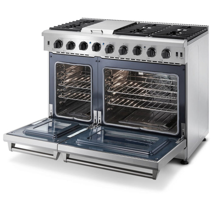 Thor Kitchen 48 in. 6.8 cu. ft. Double Oven Natural Gas Range in Stainless Steel -  LRG4807U