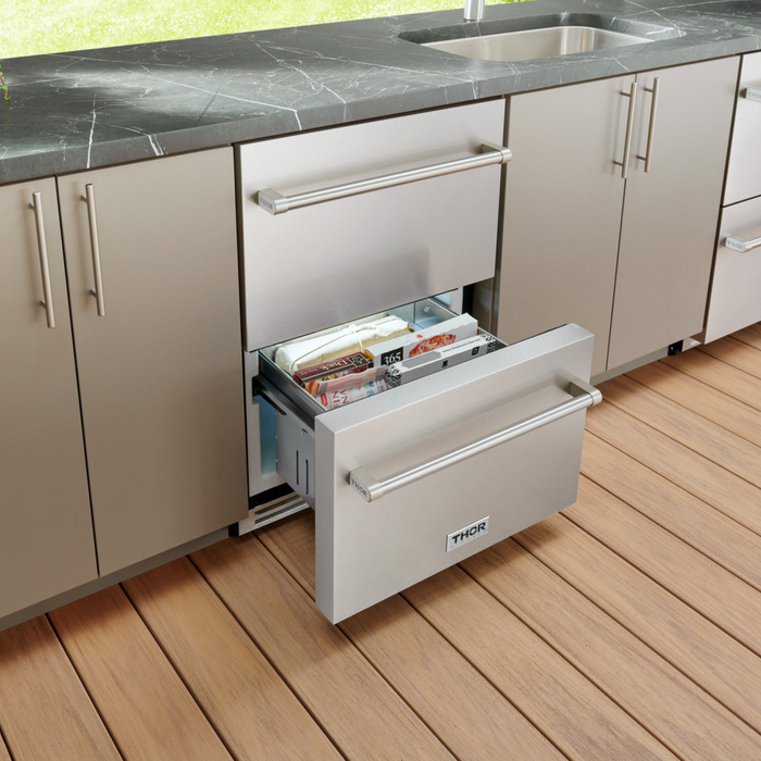 Thor Kitchen 24" Indoor or Outdoor Professional Freezer Drawer, TRZ24U