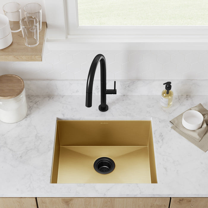 Swiss Madison Tourner 21 x 18 Stainless Steel, Single Basin, Undermount Kitchen Sink, Gold - SM-KU707G