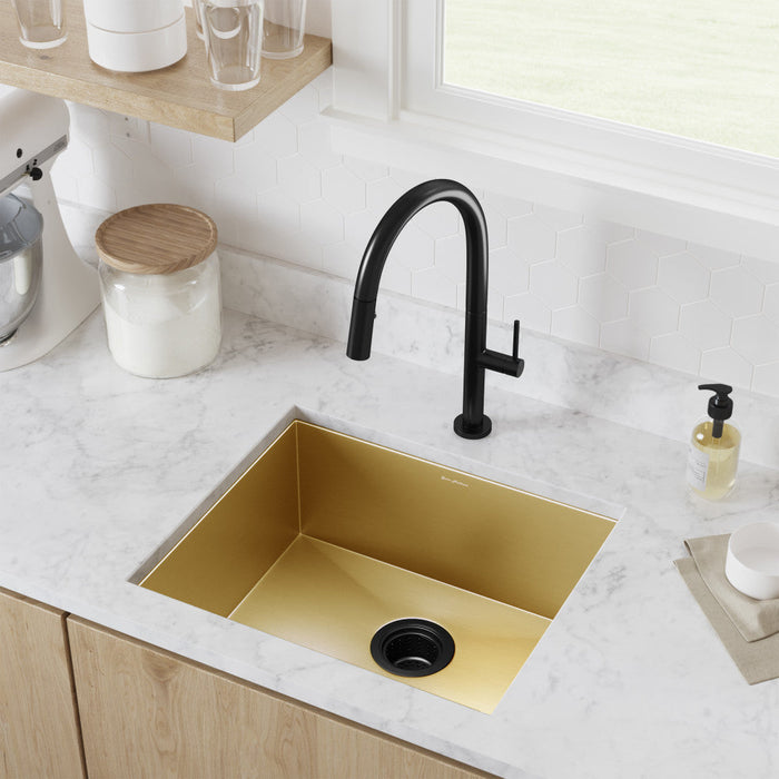 Swiss Madison Tourner 21 x 18 Stainless Steel, Single Basin, Undermount Kitchen Sink, Gold - SM-KU707G