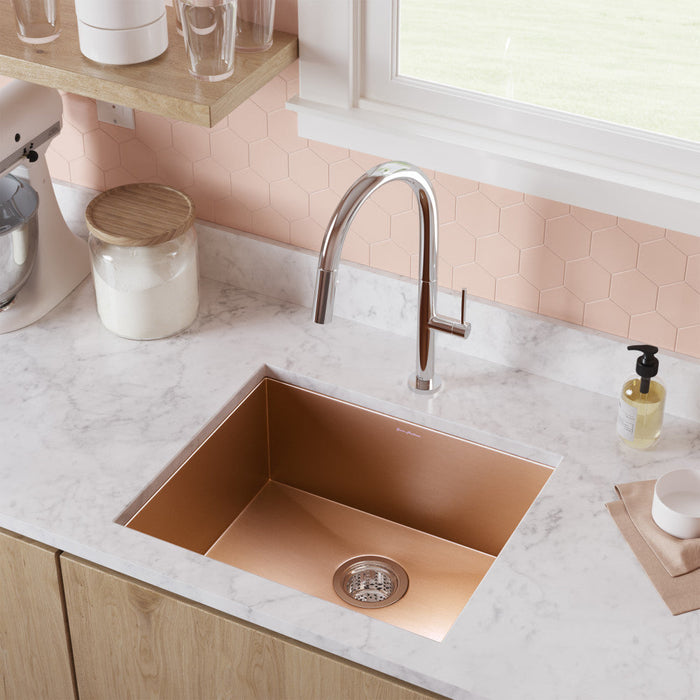 Swiss Madison Tourner 21 x 18 Stainless Steel, Single Basin, Undermount Kitchen Sink, Rose Gold - SM-KU707RG