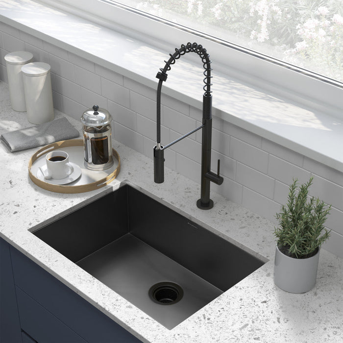 Swiss Madison Tourner 26 x 18 Stainless Steel, Single Basin, Undermount Kitchen Sink, Black - SM-KU708B