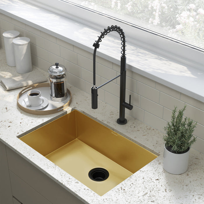 Swiss Madison Tourner 26 x 18 Stainless Steel, Single Basin, Undermount Kitchen Sink, Gold - SM-KU708G