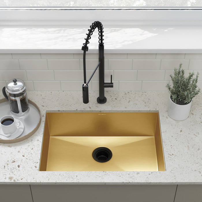 Swiss Madison Tourner 26 x 18 Stainless Steel, Single Basin, Undermount Kitchen Sink, Gold - SM-KU708G