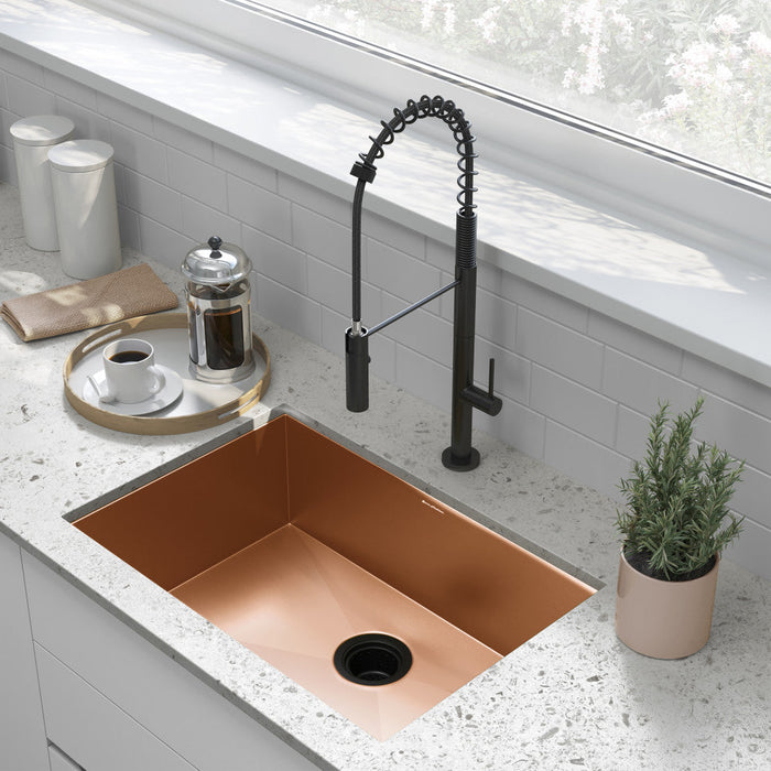 Swiss Madison Tourner 26 x 18 Stainless Steel, Single Basin, Undermount Kitchen Sink, Rose Gold - SM-KU708RG