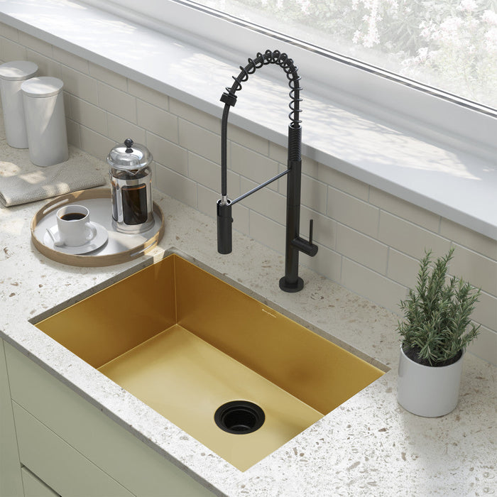 Swiss Madison Tourner 27 x 19 Stainless Steel, Single Basin, Undermount Kitchen Sink in Gold - SM-KU709G