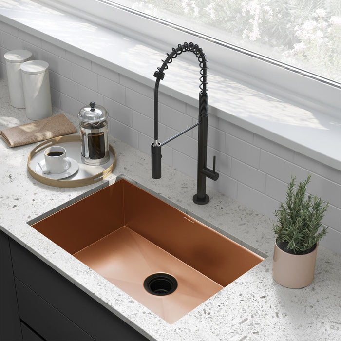 Swiss Madison Tourner 27 x 19 Stainless Steel, Single Basin, Undermount Kitchen Sink in Rose Gold - SM-KU709RG