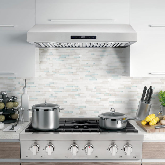 Cosmo 30" Stainless Steel Under Cabinet Range Hood with Digital Touch Controls and Dishwasher Safe Permanent Filters UMC30