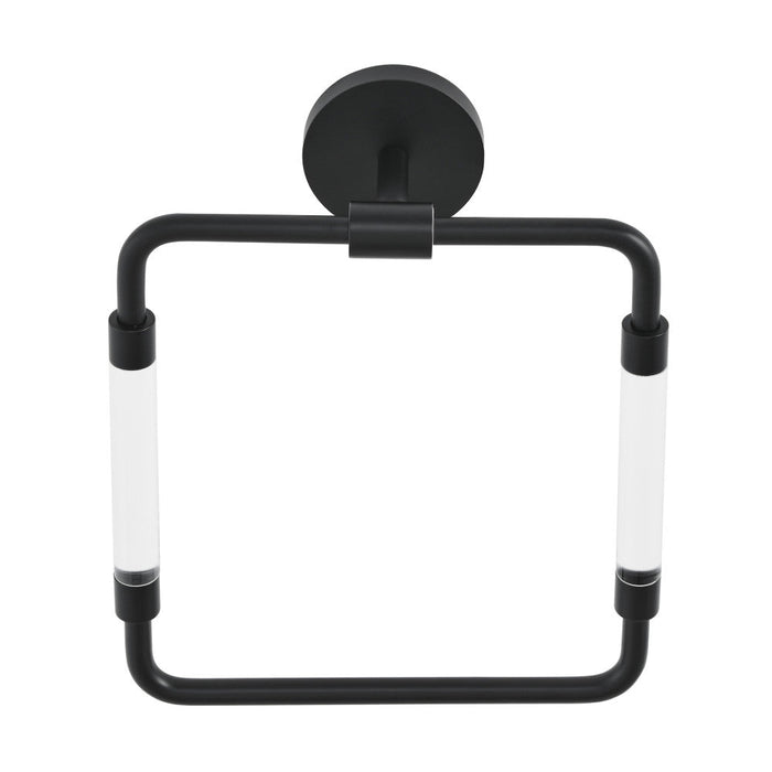 Swiss Madison Verre Acrylic Square Towel Ring in Matte Black - SM-ATR10MB