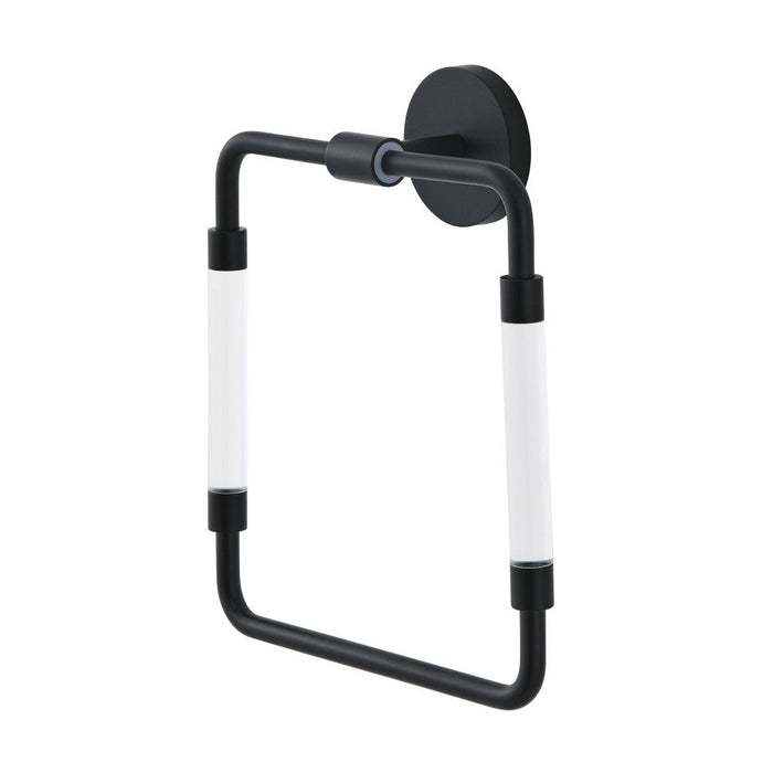 Swiss Madison Verre Acrylic Square Towel Ring in Matte Black - SM-ATR10MB