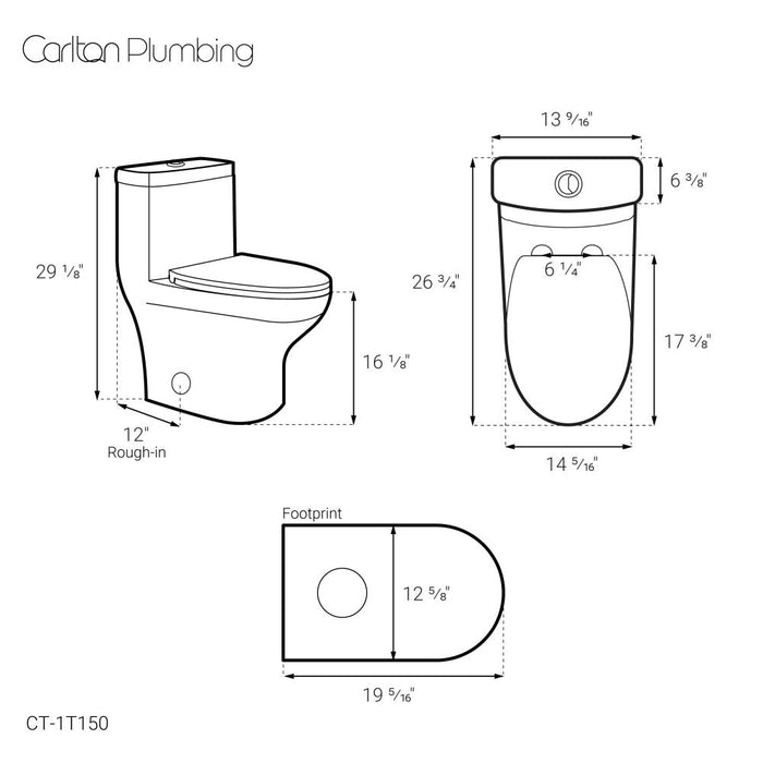 Swiss Madison Vezina One-Piece Elongated Toilet Dual Vortex Flush 1.1/1.6 gpf - CT-1T150