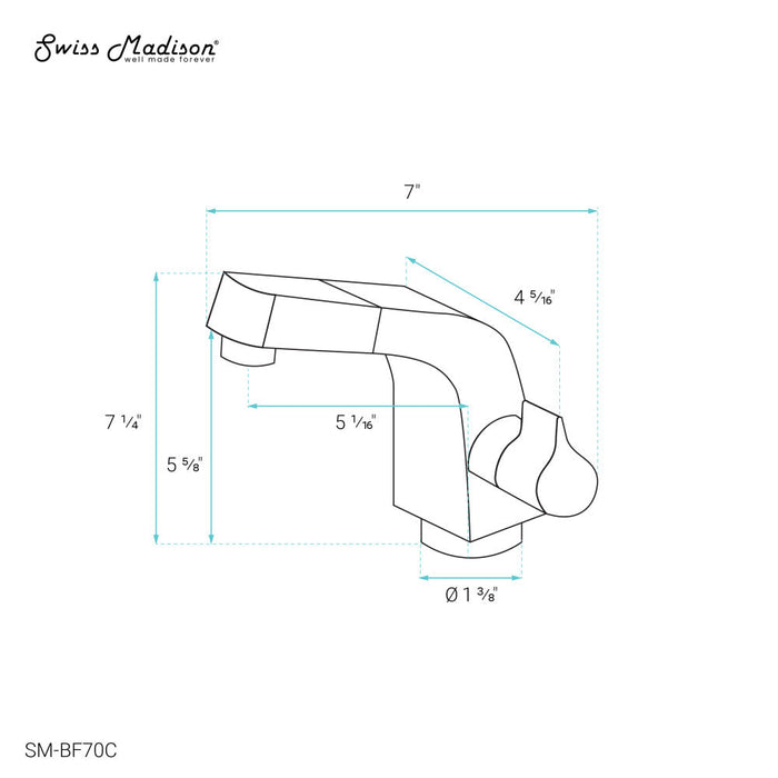 Swiss Madison Virage 7 Single Handle, Bathroom Faucet in Chrome - SM-BF70C