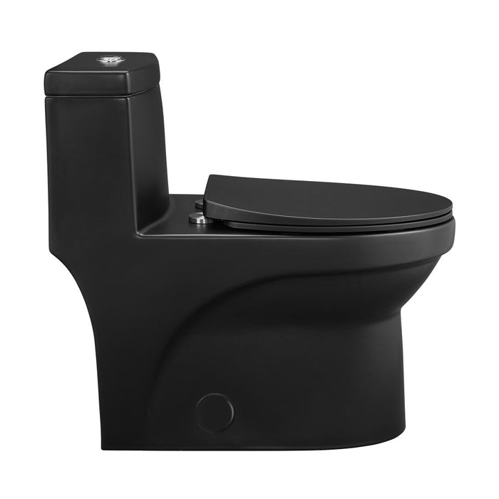 Swiss Madison Virage One-Piece Elongated Toilet Vortex Dual-Flush 1.1/1.6 gpf, Matte Black - SM-1T118MB