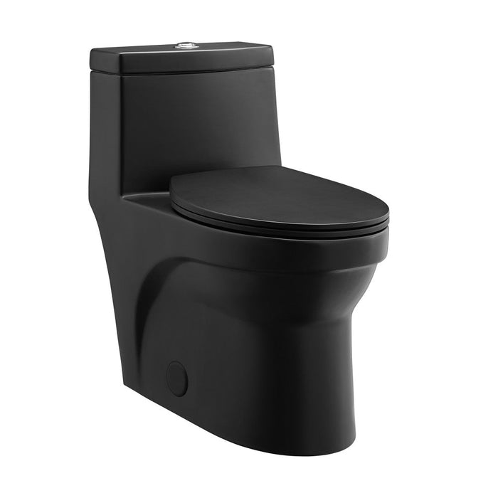 Swiss Madison Virage One-Piece Elongated Toilet Vortex Dual-Flush 1.1/1.6 gpf, Matte Black - SM-1T118MB