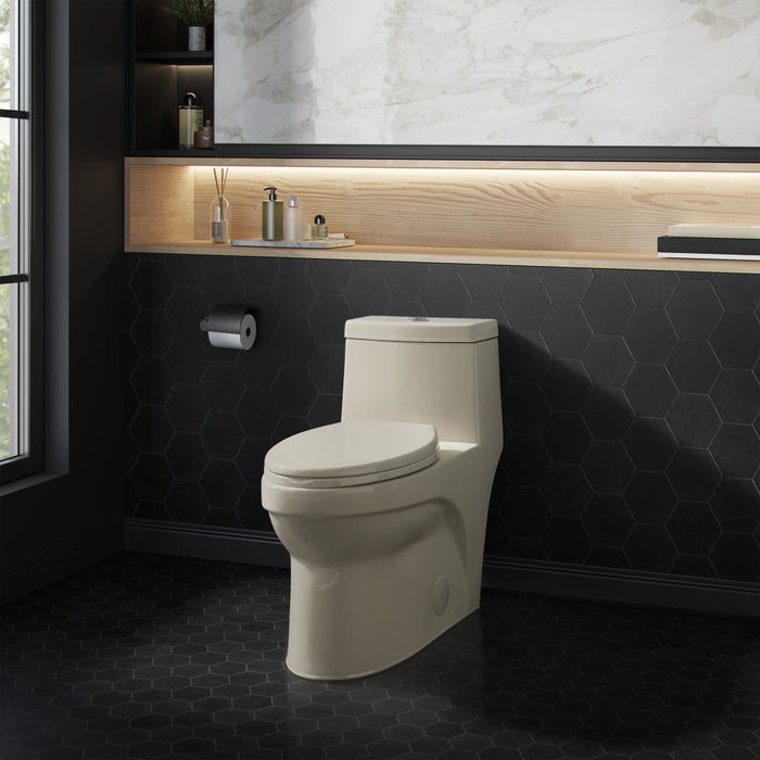 Swiss Madison Virage One Piece Elongated Dual Flush Toilet 1.1/1.6 gpf in Bisque - SM-1T118BQ