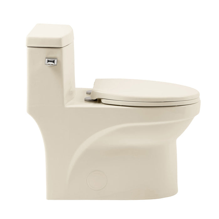 Swiss Madison Virage One Piece Elongated Left Side Flush Handle Toilet 1.28 gpf in Bisque - SM-1T123BQ