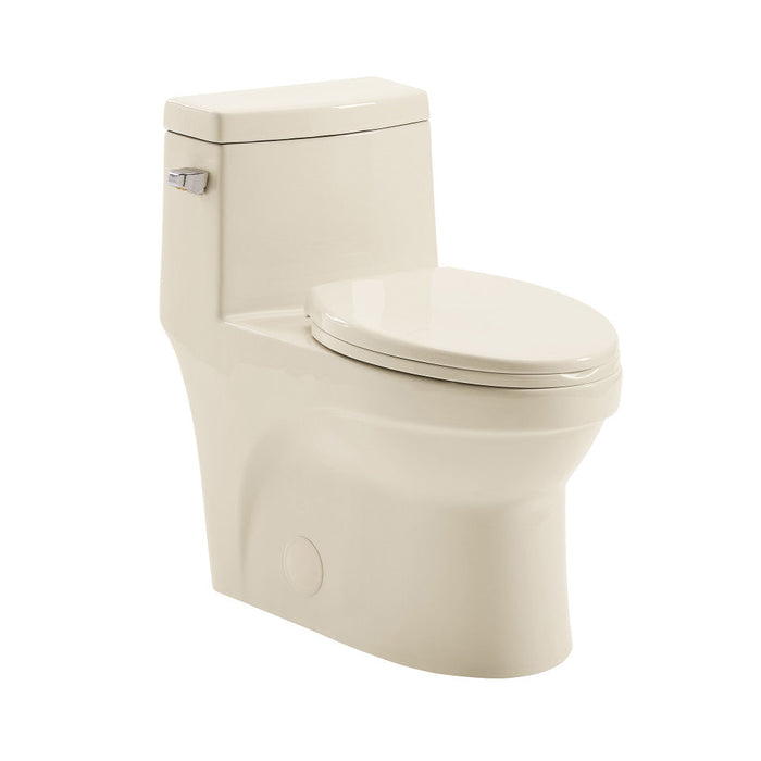 Swiss Madison Virage One Piece Elongated Left Side Flush Handle Toilet 1.28 gpf in Bisque - SM-1T123BQ